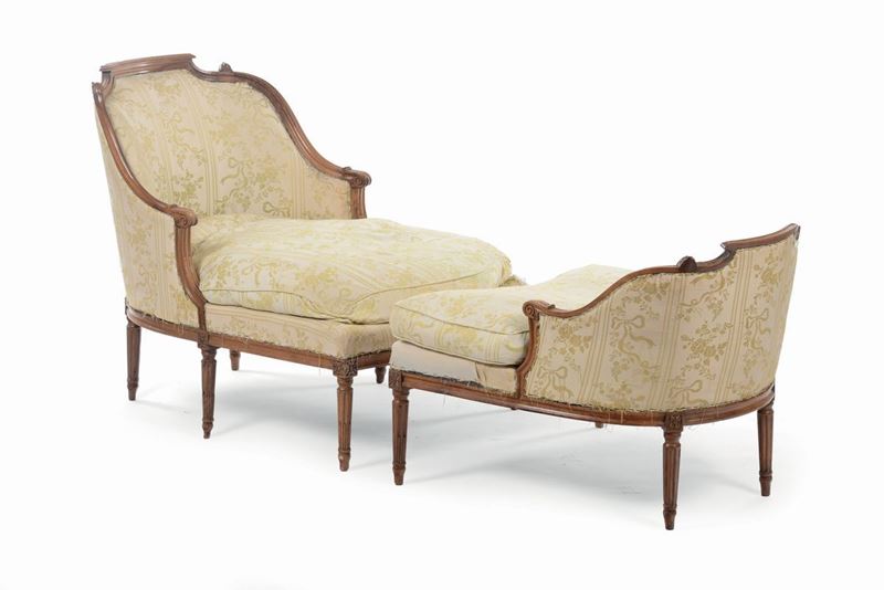 Dormeuse Luigi XVI in noce, fine XVIII secolo  - Auction Important Artworks and Furnitures - Cambi Casa d'Aste