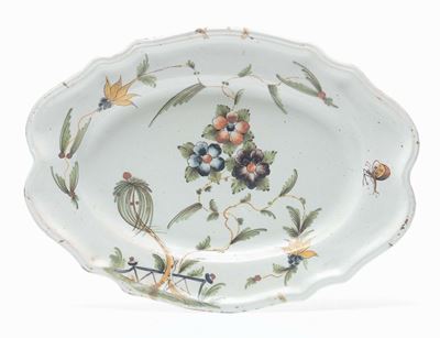 Vassoietto in Maiolica Policroma, Francia XIX Secolo