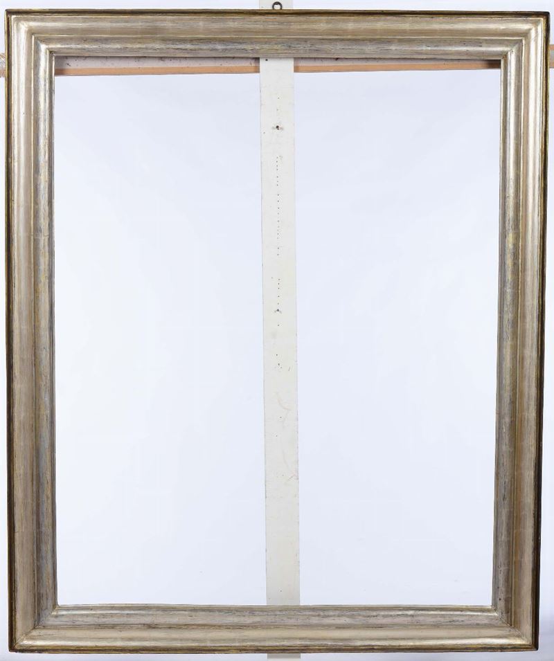 Grande cornice a sagoma romana argentata a mecca, XIX secolo  - Auction Antique Frames - I - Cambi Casa d'Aste