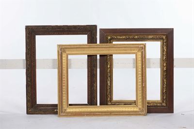 Quattro Cornici in Legno e Oro con Stucchi, XIX-XX Secolo