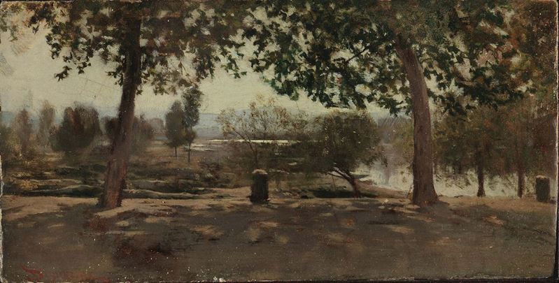 Telemaco Signorini (1835-1901), attribuito a Paesaggio  - Asta Dipinti del XIX e XX secolo - Cambi Casa d'Aste