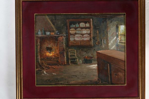 Amedeo Merello (1890-1979) Interno di cucina, 1970