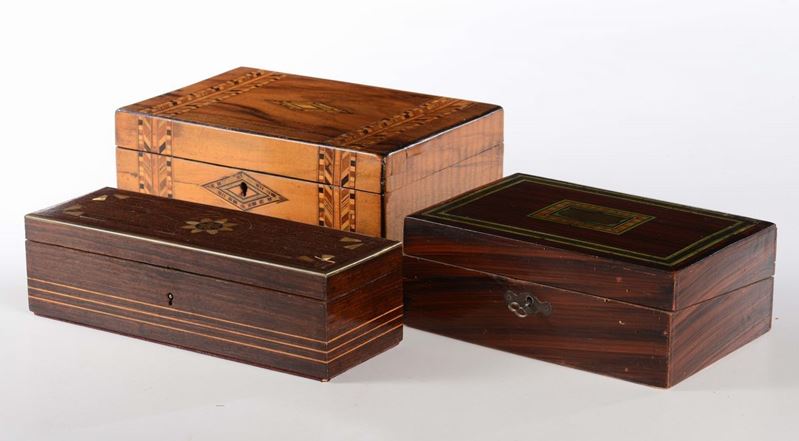 Lotto di tre scatole in legno  - Auction Fine Art - Cambi Casa d'Aste