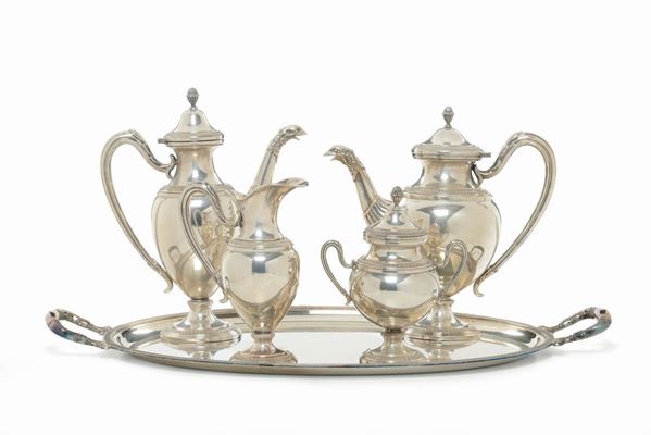 Servizio da tè e caffè in argento, XX secolo