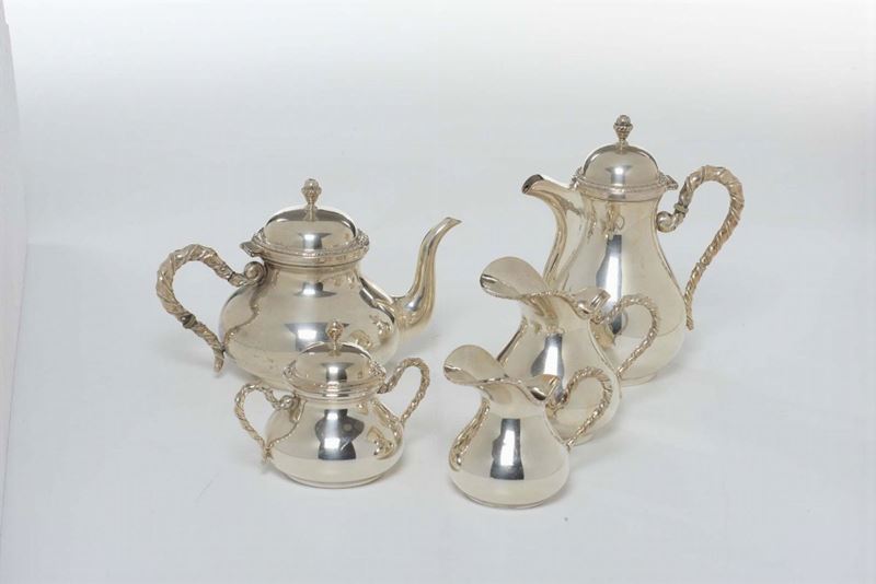 Servizio da tè e caffè in argento, XX secolo  - Asta Asta a Tempo Antiquariato - Cambi Casa d'Aste