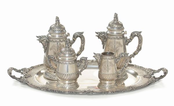 Servizio da tè e caffè in argento, XX secolo