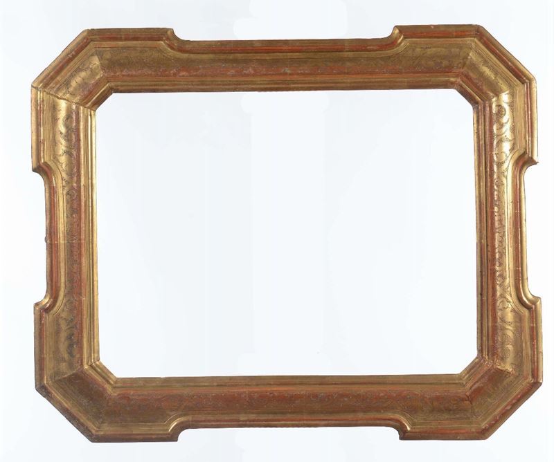 Cornice a vassoio sagomata e incisa a bulino, XIX secolo  - Auction Fine Old Frames - Cambi Casa d'Aste