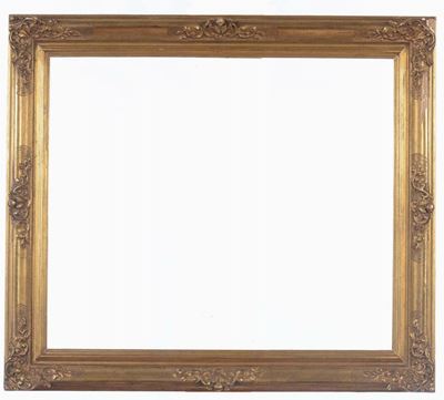 Quattro Cornici in Legno Intagliato e Dorato con Decori Vegetali, XIX-XX Secolo