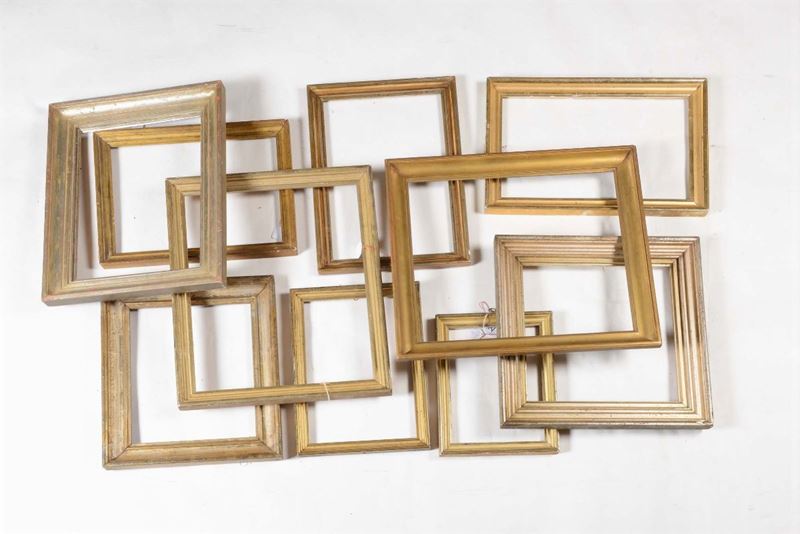 Gruppo di dieci cornici dorate e argentate a mecca  - Auction Fine Old Frames - Cambi Casa d'Aste