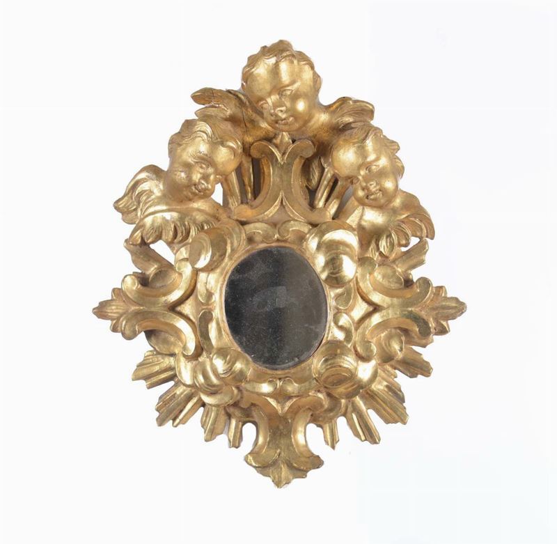Specchierina in legno intagliato e dorato  - Auction Fine Old Frames - Cambi Casa d'Aste