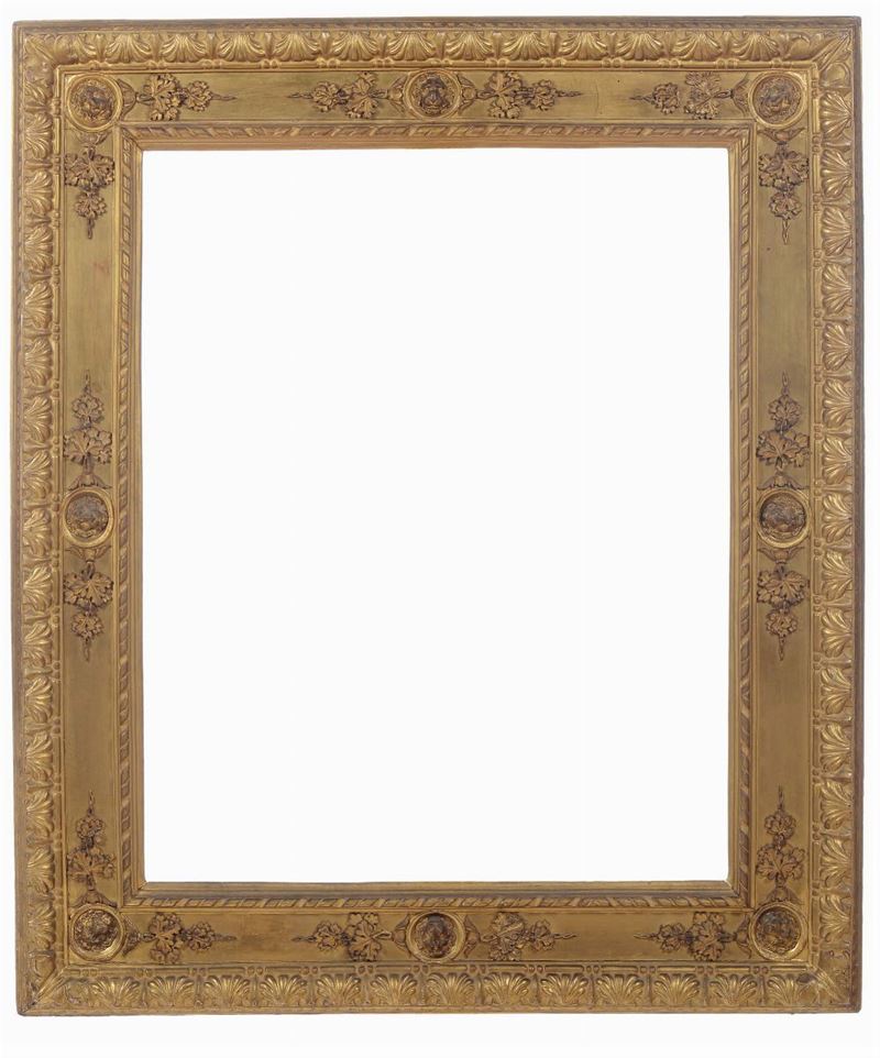 Cornice neoclassica intagliata e dorata, XIX secolo  - Auction Fine Old Frames - Cambi Casa d'Aste