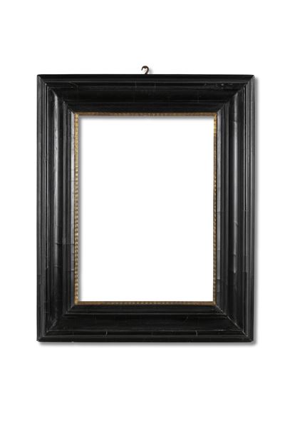 Cornice in legno ebanizzato e dorato, cornice per specchio o quadro, XIX secolo