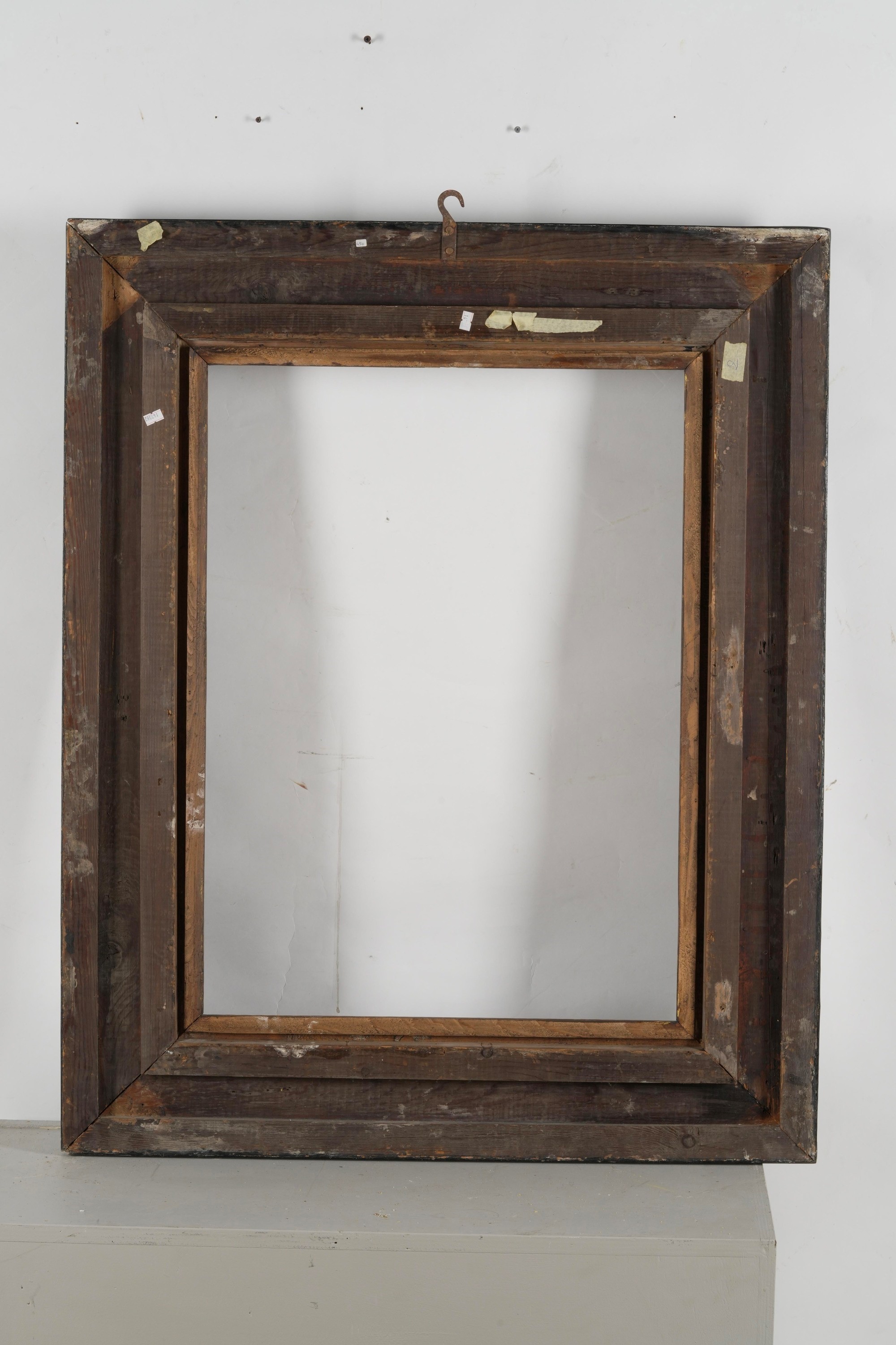 Cornice in legno ebanizzato e dorato, cornice per specchio o quadro,  XIX secolo