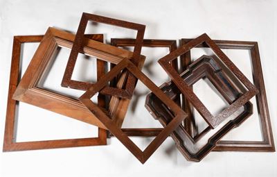 Otto Cornici in Legno di Fogge Differenti, XIX-XX Secolo