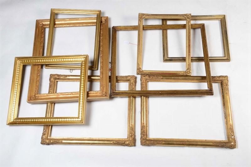 Otto cornici dorate diverse, XX secolo  - Auction Fine Old Frames - Cambi Casa d'Aste