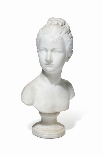Busto Femminile in Marmo Bianco, XIX-XX Secolo