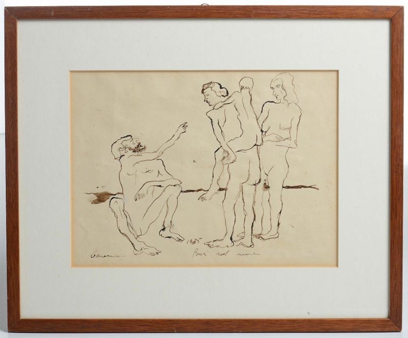 Felice Carena (1879-1966) Poveri sul mare, 1965  - Auction Asta a Tempo Antiquariato - Cambi Casa d'Aste