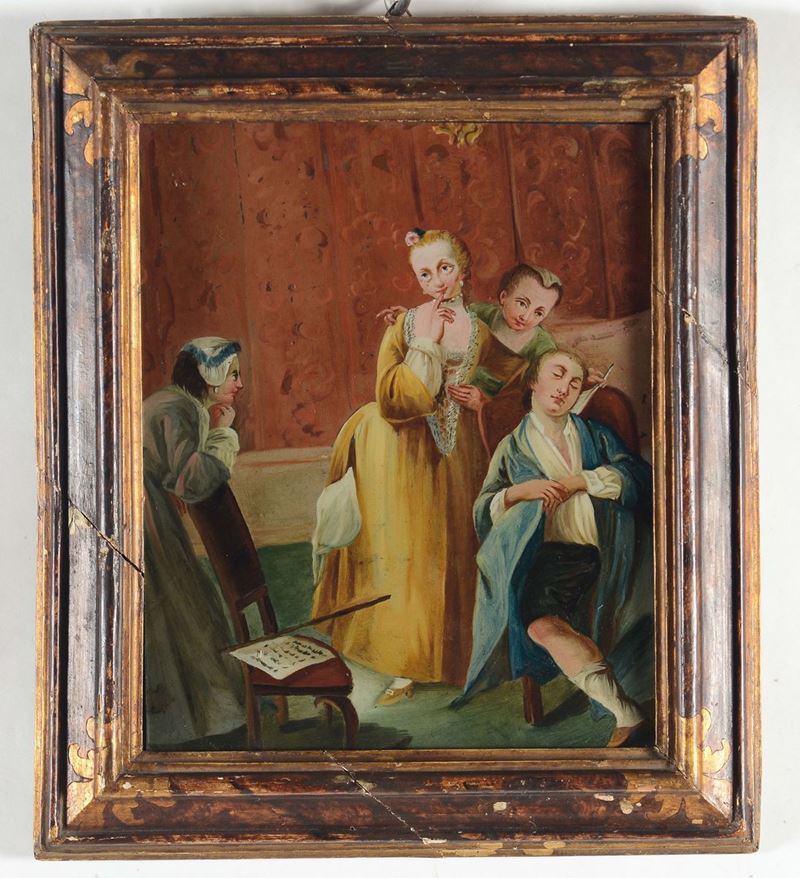 Anonimo della fine del XVIII secolo Scena d'interno  - Asta Antiquariato - Cambi Casa d'Aste