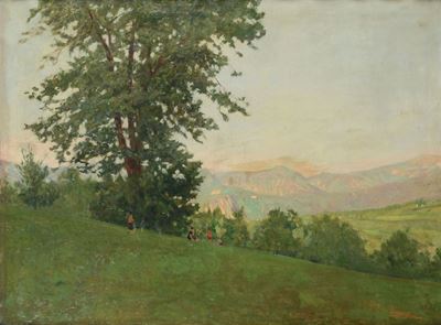 Egidio Riva (1866 - 1946)paesaggio Montano
