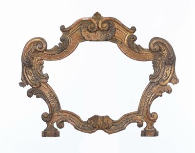 Cornice da Cartagloria in Legno Dorato ed Intagliato, XVIII Secolo