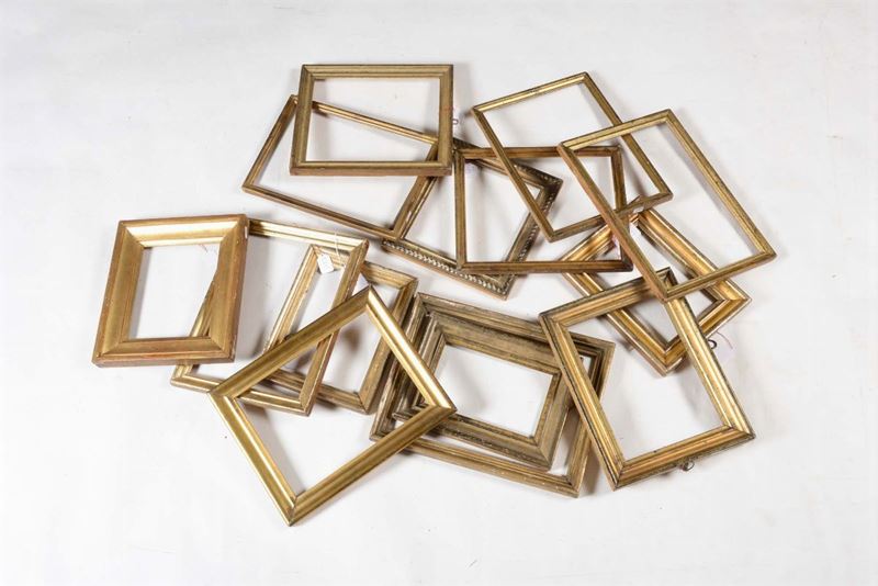 Lotto di quattordici cornicette dorate, XX secolo  - Auction Fine Old Frames - Cambi Casa d'Aste