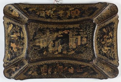 Pannello in Legno Dipinto a Chinoiseries, XIX Secolo