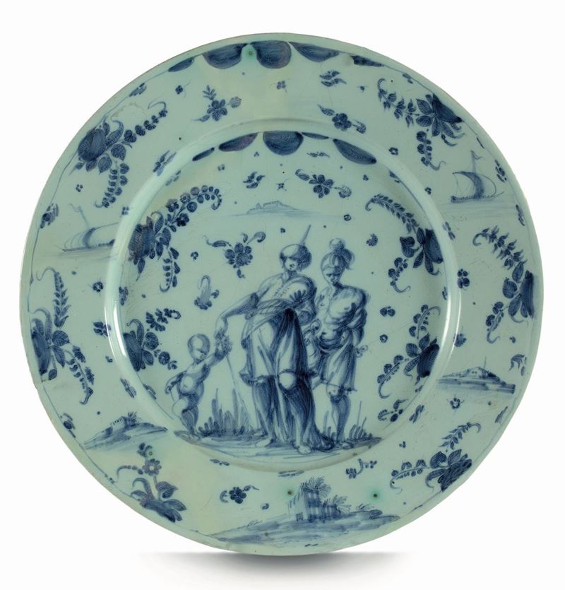 A maiolica dish, Savona, late 17th - early 18th century  - Auction Majolica and Porcelain - Cambi Casa d'Aste