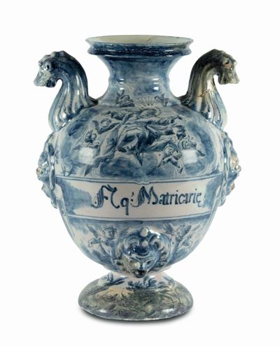 Stagnone di Farmacia in Maiolica, Savona o Albisola, Prima Metà del XVIII Secolo
