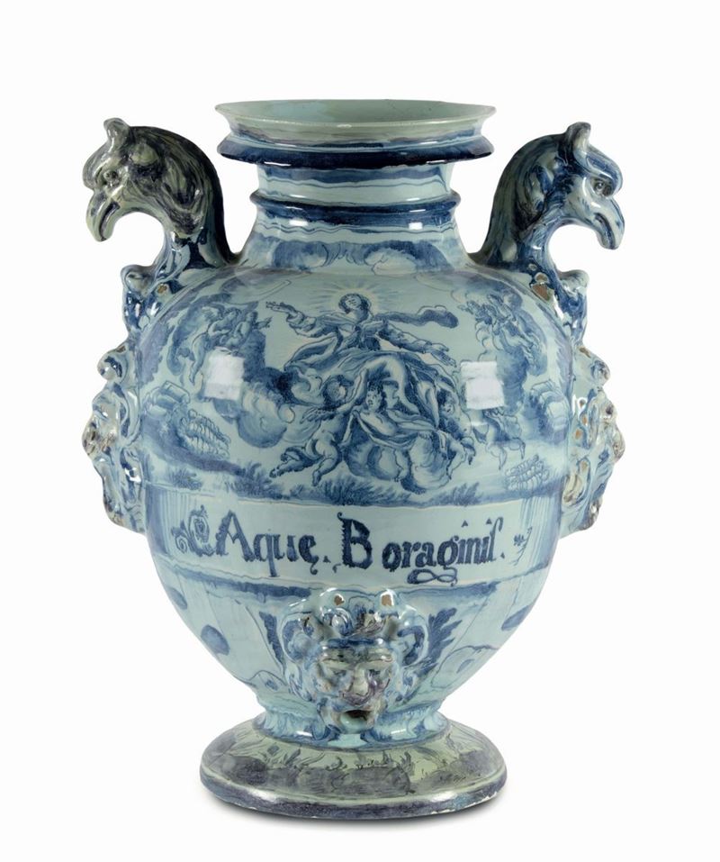 A stagnone jar, Savona, first half of the 18th century  - Auction Majolica and porcelain from the 16th to the 19th century - Cambi Casa d'Aste