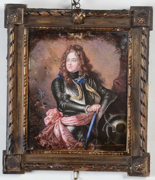 Placca in smalto raffigurante Re di Francia, XVIII secolo