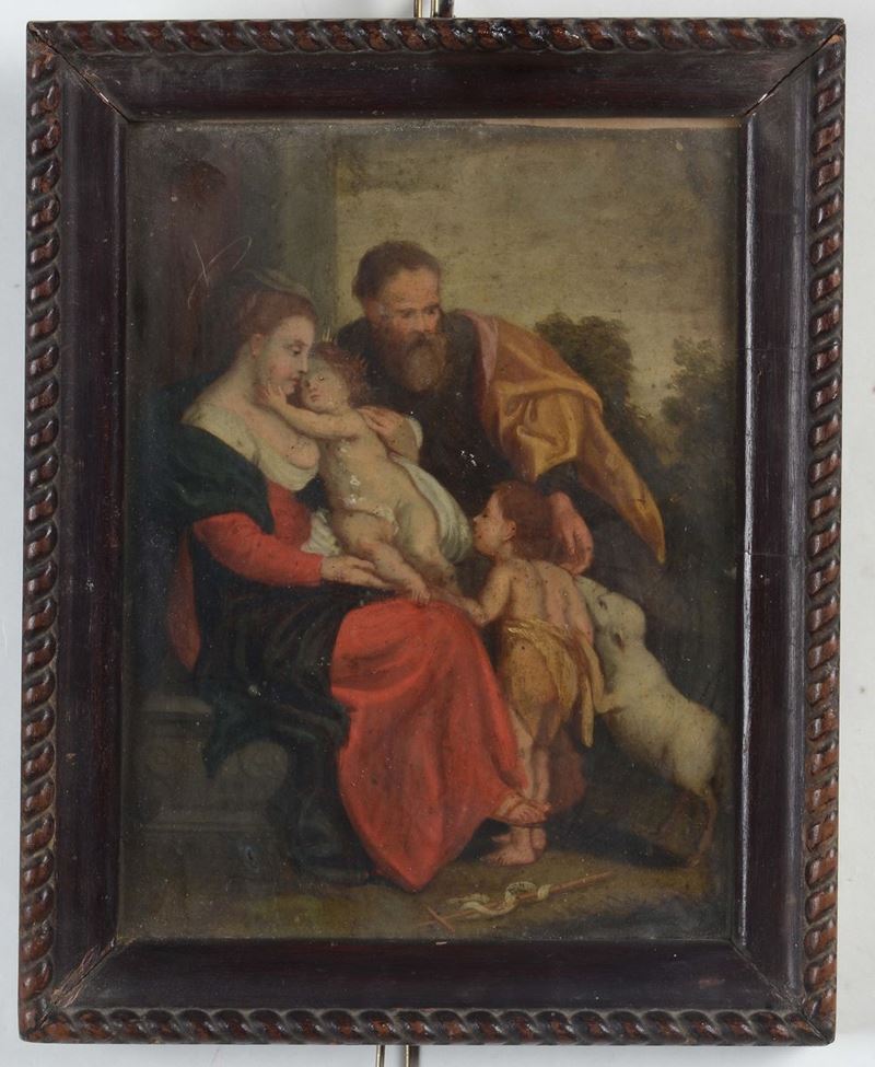 Scuola del XVIII secolo Sacra Famiglia con San Giovannino  - Asta Antiquariato - Cambi Casa d'Aste