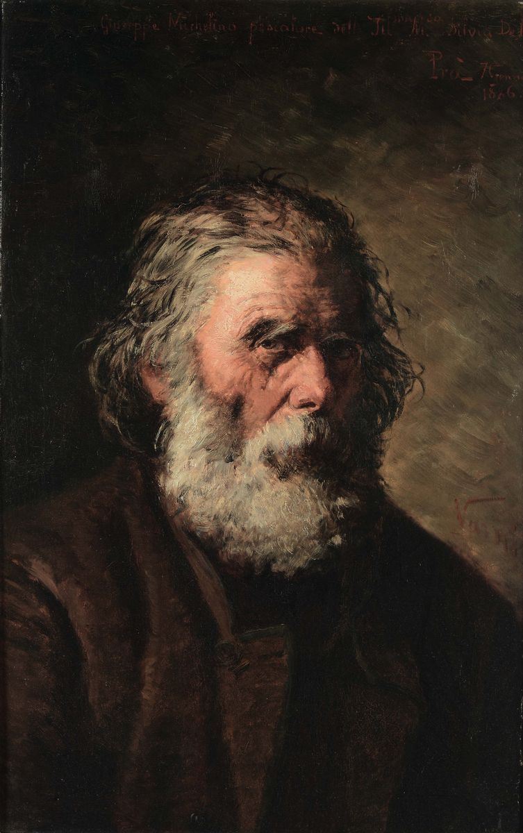 Anonimo del XIX secolo Giuseppe Michelino pescatore, 1886  - Auction 19th and 20th Century Paintings - Cambi Casa d'Aste