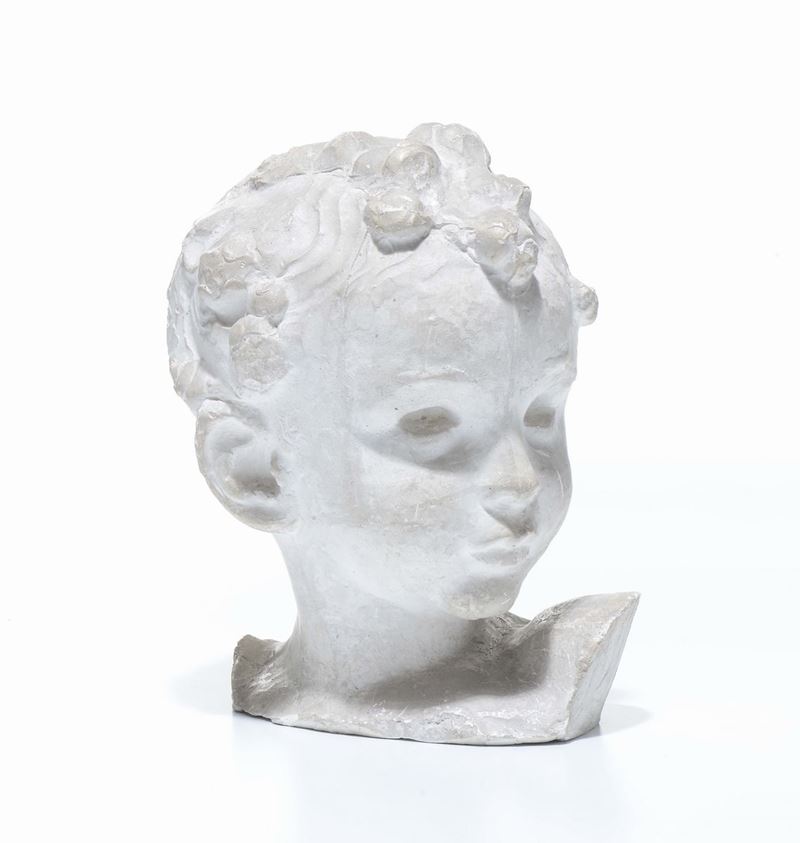 Testa in gesso, XIX secolo  - Asta Antiquariato - Cambi Casa d'Aste