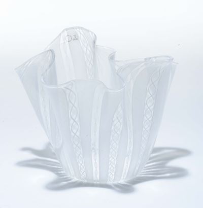 Vaso a Fazzoletto in Cristallo, Venini, Murano
