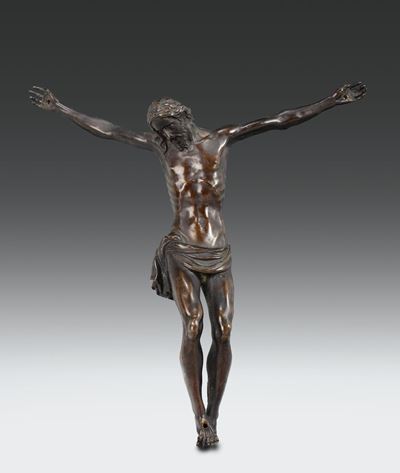 Corpus Christi in Bronzo Fuso e Cesellato, Bronzista Fiorentino dei Primi Decenni del XVII Secolo...