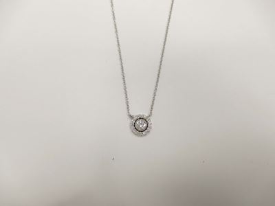 Pendente con Diamante Centrale e Piccoli Diamanti a Contorno