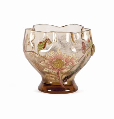 Émile Gallé, Vaso in vetro decorato (Nancy), 1900 ca