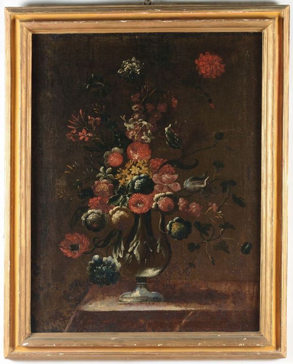 Pittore del XVIII secolo Nature morte con vasi di fiori