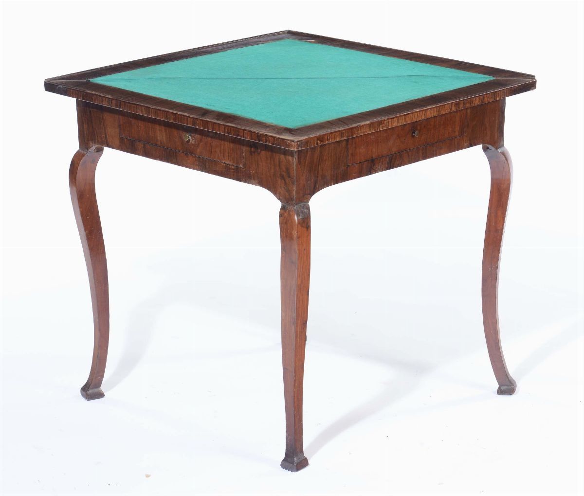 Tavolino da Gioco in Legno Lastronato con Piano a Libro, XIX Secolo
