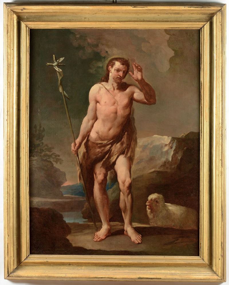 Giovanni Domenico Ferretti (Firenze 1692 - 1768) San Giovanni Battista  - Asta Dipinti Antichi - Cambi Casa d'Aste