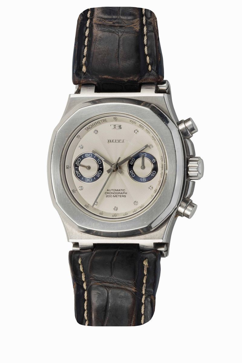 Stainless steel automatic chronograph wristwatch, TB Buti  - Auction Vintage, Jewels and Watches - Cambi Casa d'Aste