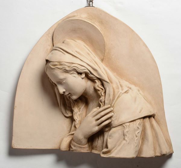 Altorilievo in terracotta con Madonna, manifattura di Signa,