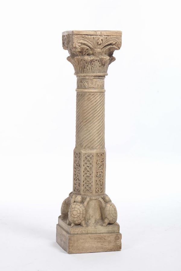Colonna con capitello in terracotta, manifattura di Signa