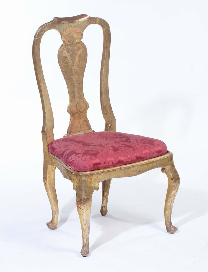Sedia in legno dorato, XIX secolo  - Auction Fine Art - Cambi Casa d'Aste