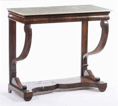 Console Stile Impero in Legno Lastronato, XIX-XX Secolo