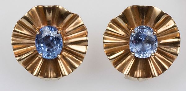A sapphire pair of earrings