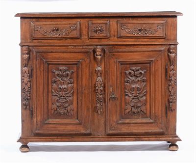 Credenza in Legno Intagliato, XIX Secolo
