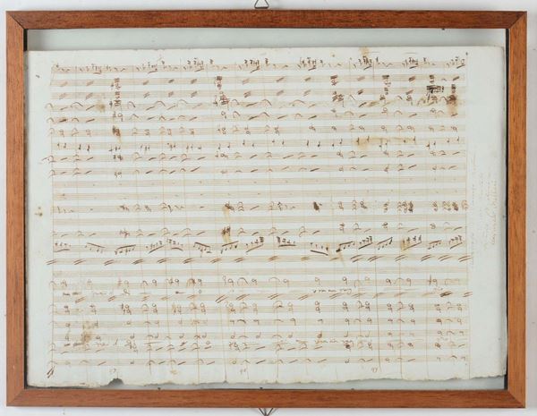 Bellini - Musica autografa Spartito di Bellini con autentica manoscritta dai fratelli