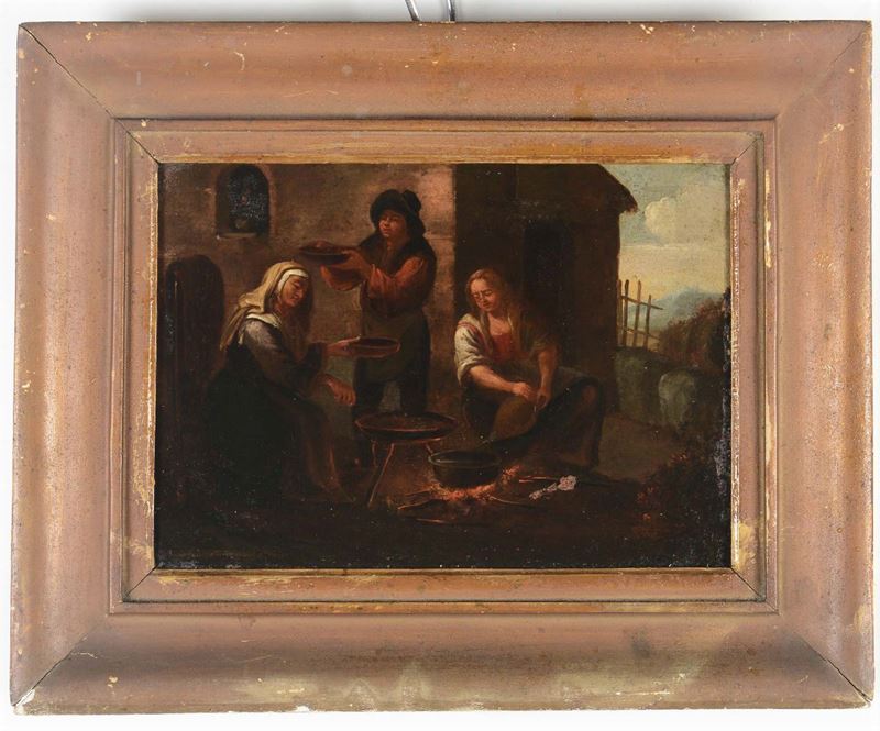 Scuola del XVIII secolo Donne che cucinano  - Auction Asta a Tempo Antiquariato - Cambi Casa d'Aste