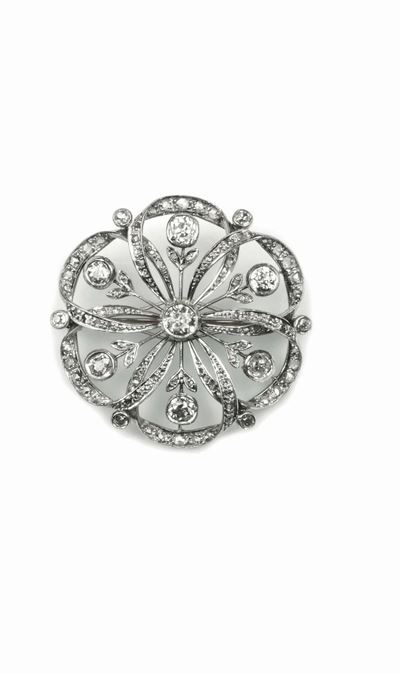Spilla con Diamanti di Vecchio Taglio